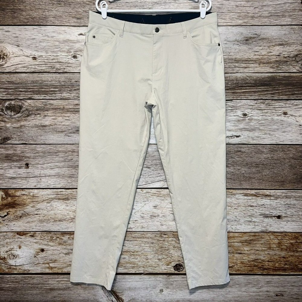 Adidas Climalite Golf Pants Mens Size 36x32 Chinos Athletic Lightweight Beige